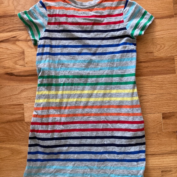 Girl's Primary Rainbow Stripe Dress - Picture 3 of 3